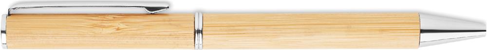 Stylo bille twist bambou FSC personnalisé NAIRA, clip gauche