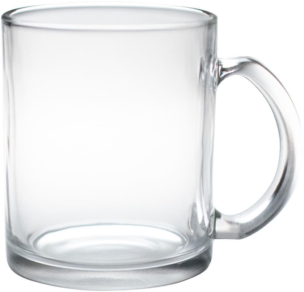 Mug verre brillant 300 ml personnalisé SUBLIMGLOSS, droite