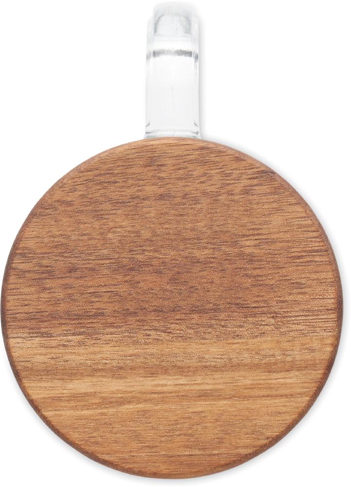 Mug verre 450 ml couvercle acacia personnalisé VITRIO JAR, couvercle