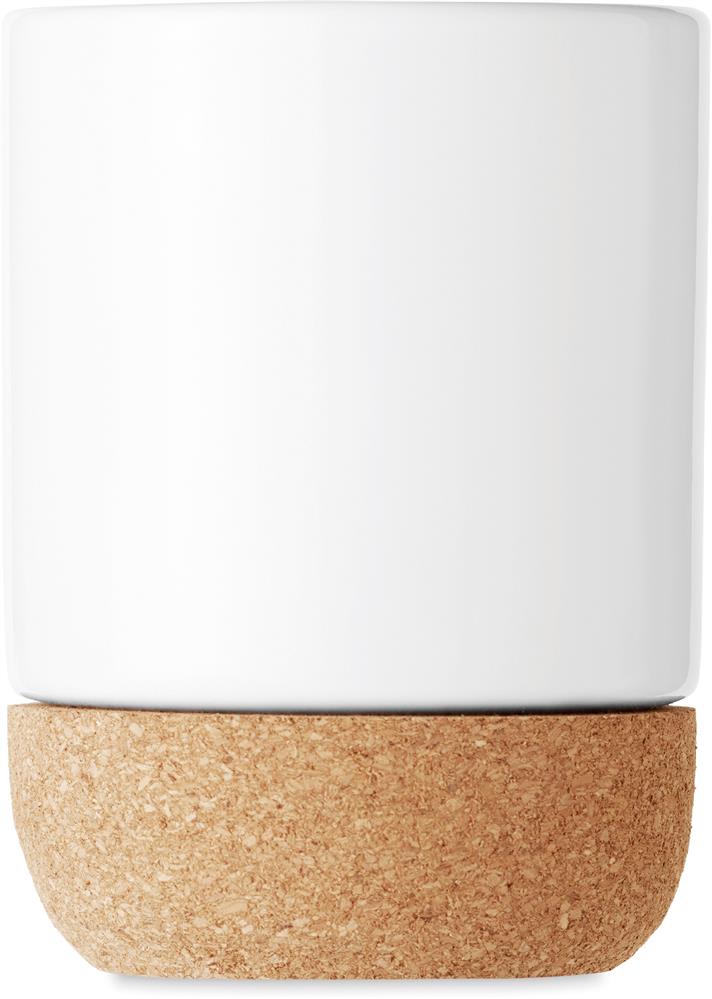 Mug céramique 300 ml base liège personnalisé SUBCORK, face opposée à la poignée
