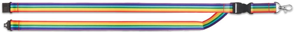 Lanyard RPET arc-en-ciel personnalisé BOWYARD, sangles devant
