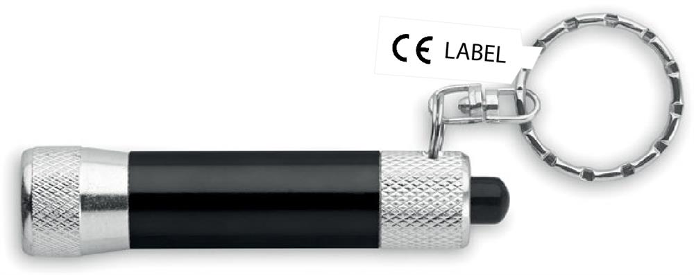 Lampe torche porte-clés aluminium personnalisée ARIZO, corps droite