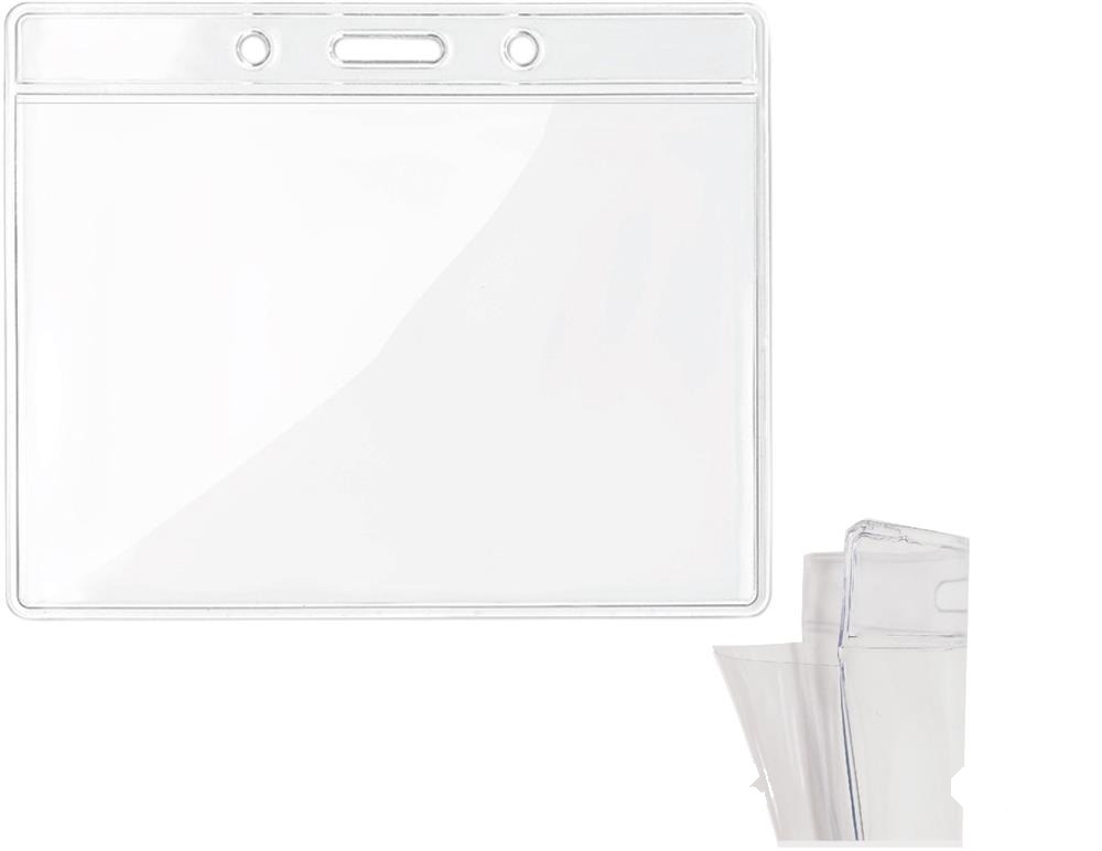 Porte-badge transparent 10 x 8 cm personnalisé BADGY, dos