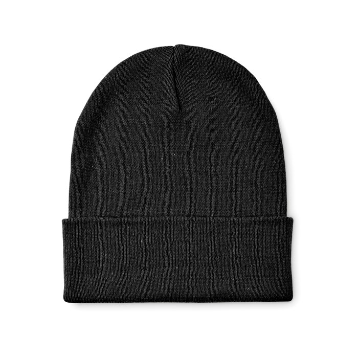 Bonnet tricoté à revers personnalisé BEANIX, Noir