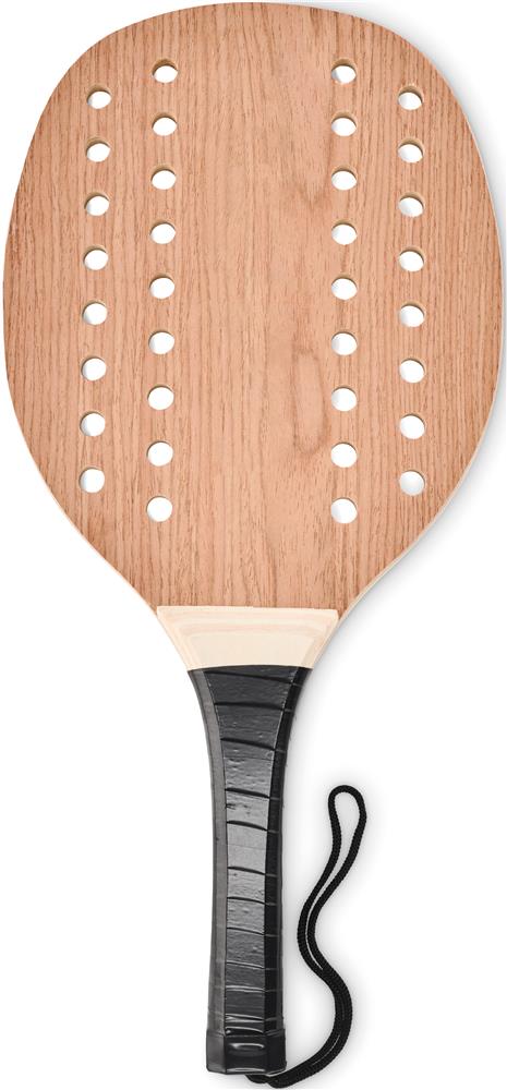 Set de beach tennis bois personnalisé PALAS, raquette côté 1 1