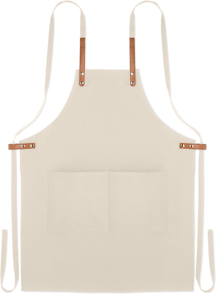 Tablier coton bio 340 g/m² personnalisé NAGPUR, devant au-dessus de la poche