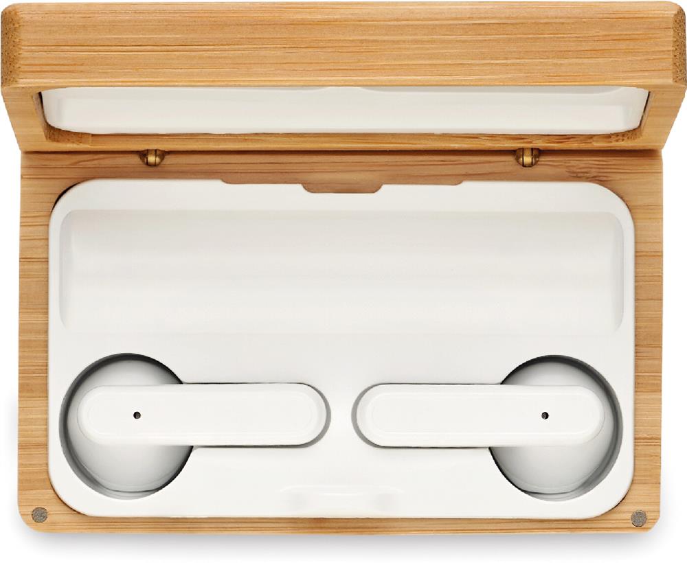 Écouteurs TWS étui bambou 1200 mAh personnalisés OREBAM, écouteur gauche