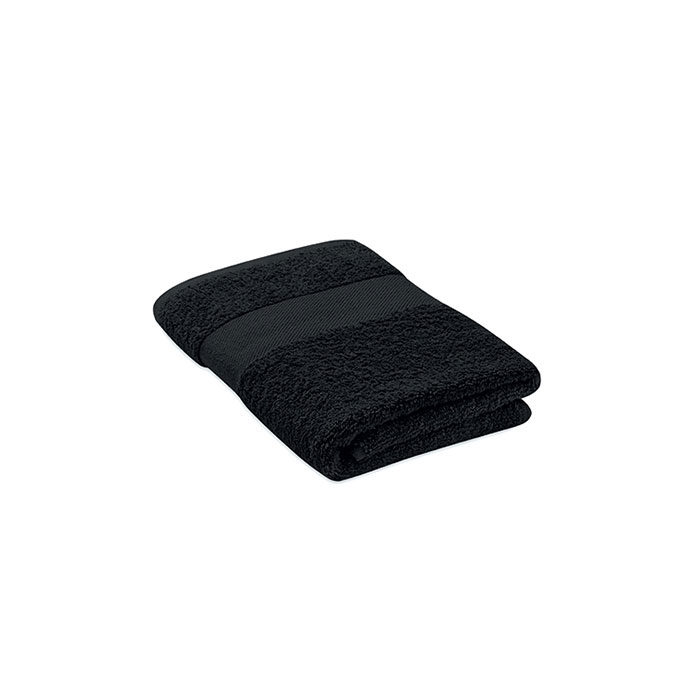 Serviette coton bio 100x50 cm personnalisée TERRY, Noir