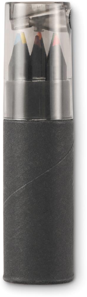 Crayons de couleur tube carton personnalisé NEGRO, dos dessus
