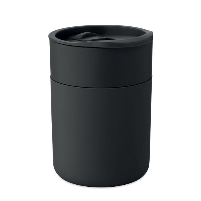 Gobelet PP 330 ml avec manchon personnalisé GOBLET, Noir