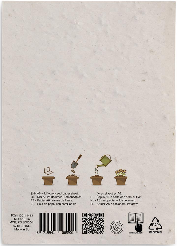 Papier ensemencé A6 personnalisé ASIDO, côté 2