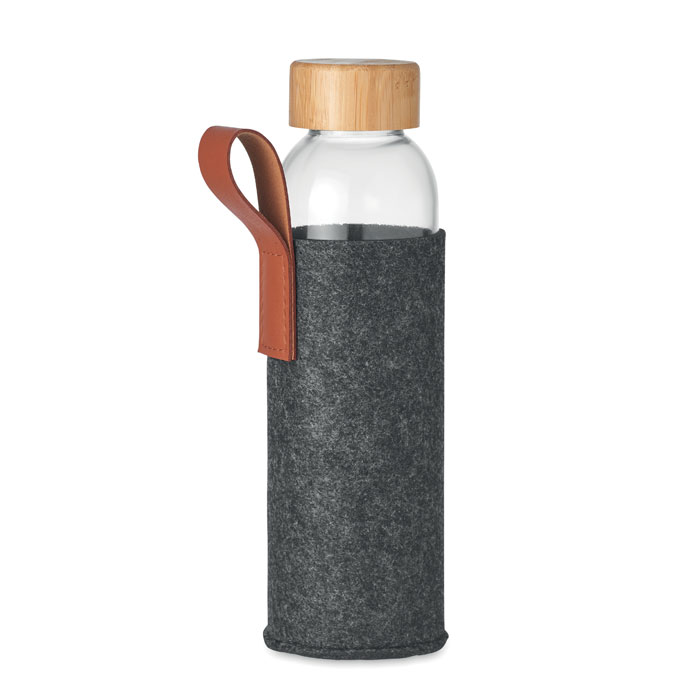 Bouteille en verre 500 ml pochette feutre personnalisée THAI