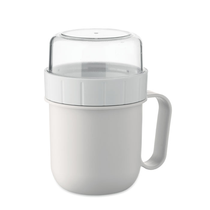 Gobelet petit-déjeuner 450 ml personnalisé CUP ON GO, Blanc