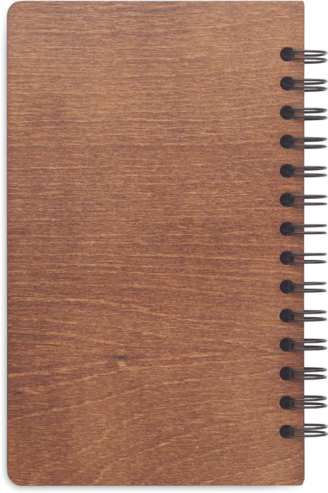 Carnet A5 couverture bois à graines personnalisé SAVAGE, dos