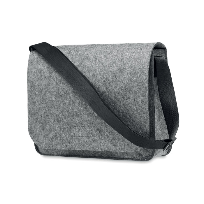 Sac messager feutre RPET 15 pouces personnalisé BAGLO, Gris