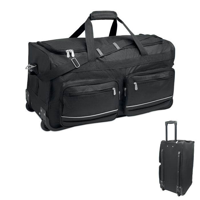 Sac de voyage trolley RPET 600D personnalisé ITFITS, Noir