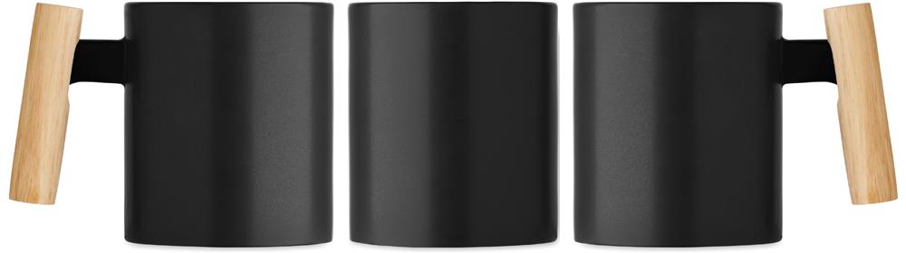 Mug céramique poignée bois 320 ml personnalisé CRENATE, tour complet