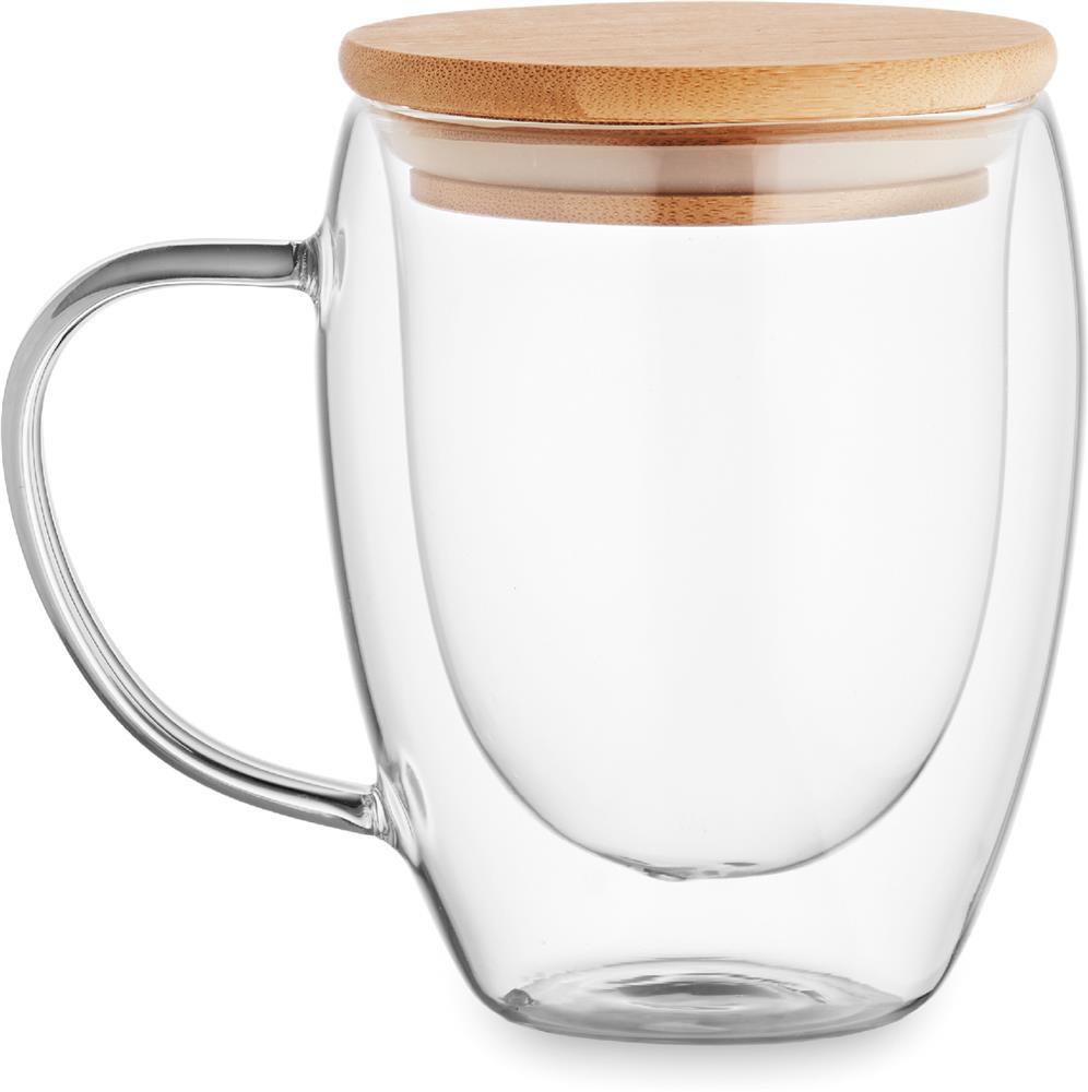 Mug verre double paroi 250 ml personnalisé TIRAL, gauche