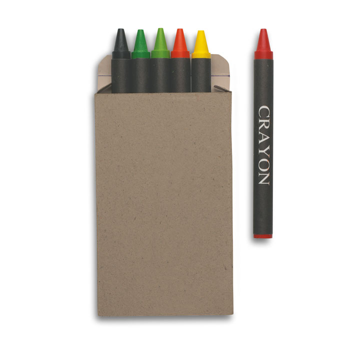 Crayons de cire en étui personnalisé BRABO, Multicolore