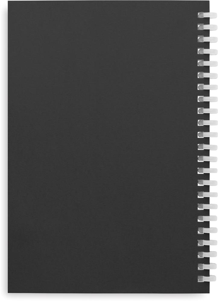 Carnet A5 à spirale carton recyclé personnalisé RECARNOTE, dos (étiquette numérique)