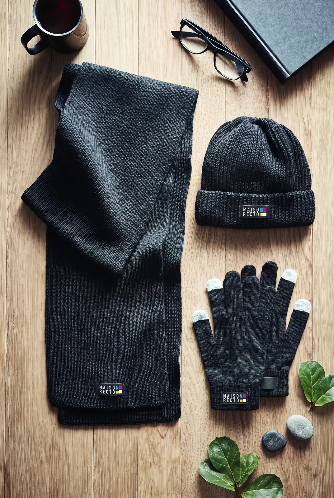 Set bonnet écharpe gants RPET personnalisé DENALI
