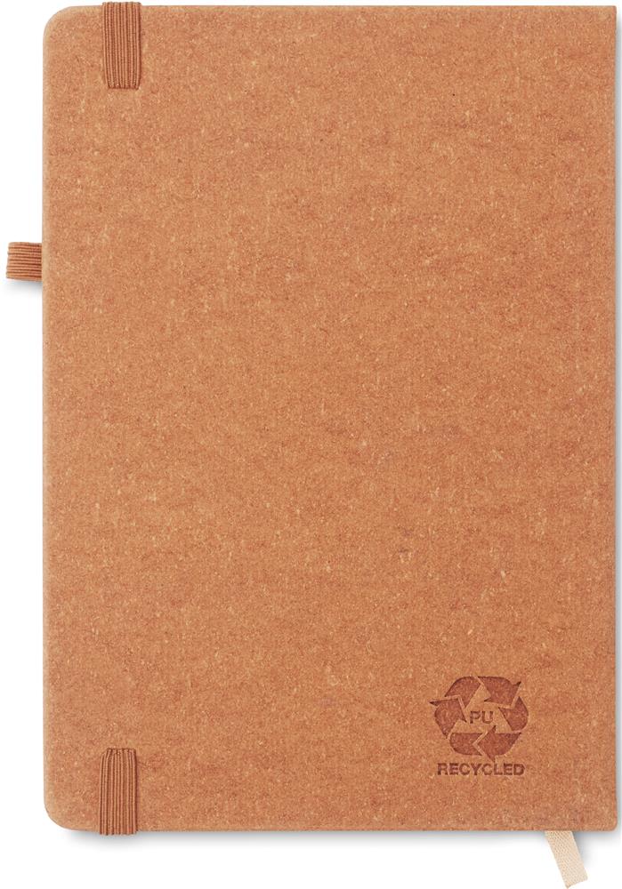 Carnet A5 cuir recyclé personnalisé BAOBAB, dos (tampographie)