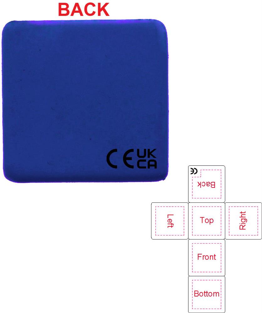 Cube antistress en PU personnalisé SQUARAX, dos