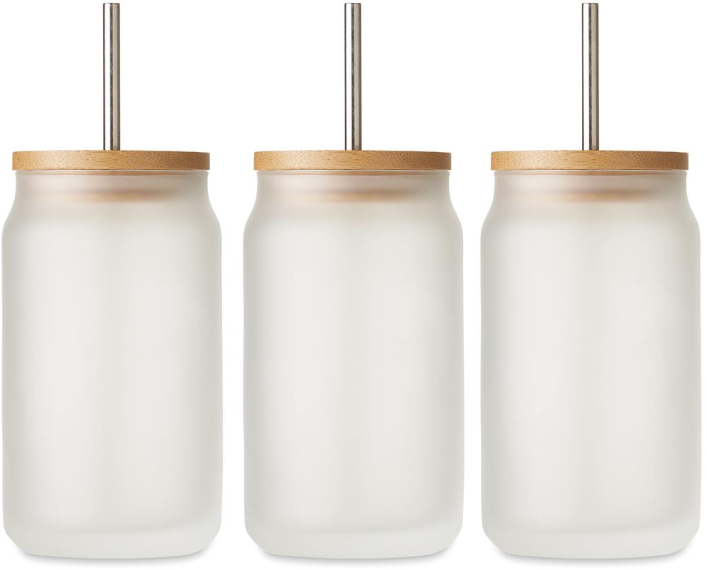 Pot Mason en verre 400 ml personnalisé JARBLIM, tour complet (sérigraphie circulaire)