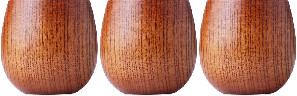 Gobelet en bois de chêne 250 ml personnalisé OVALIS, tour complet
