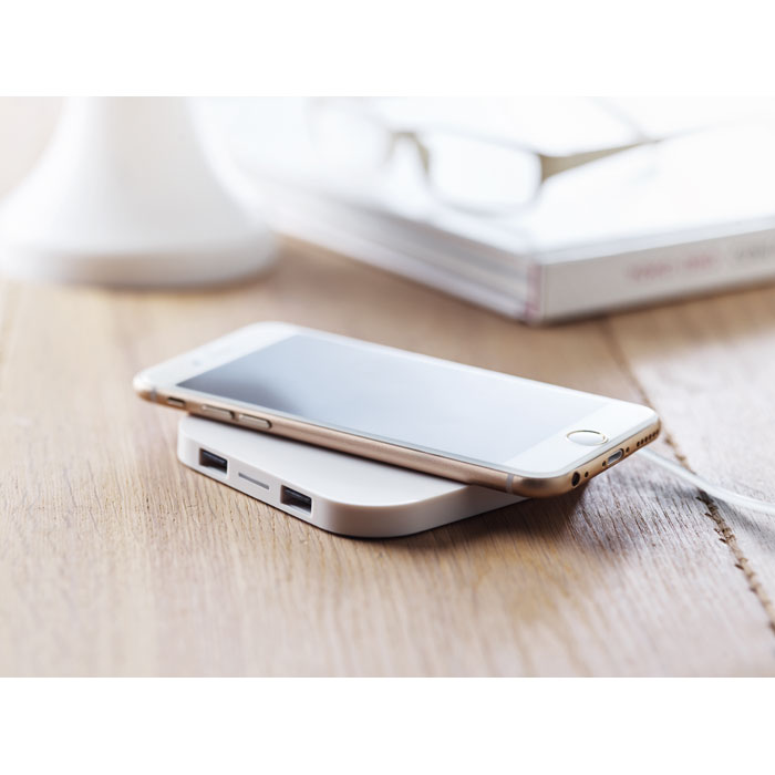 Chargeur sans fil 5 W avec hub USB personnalisé UNIPAD