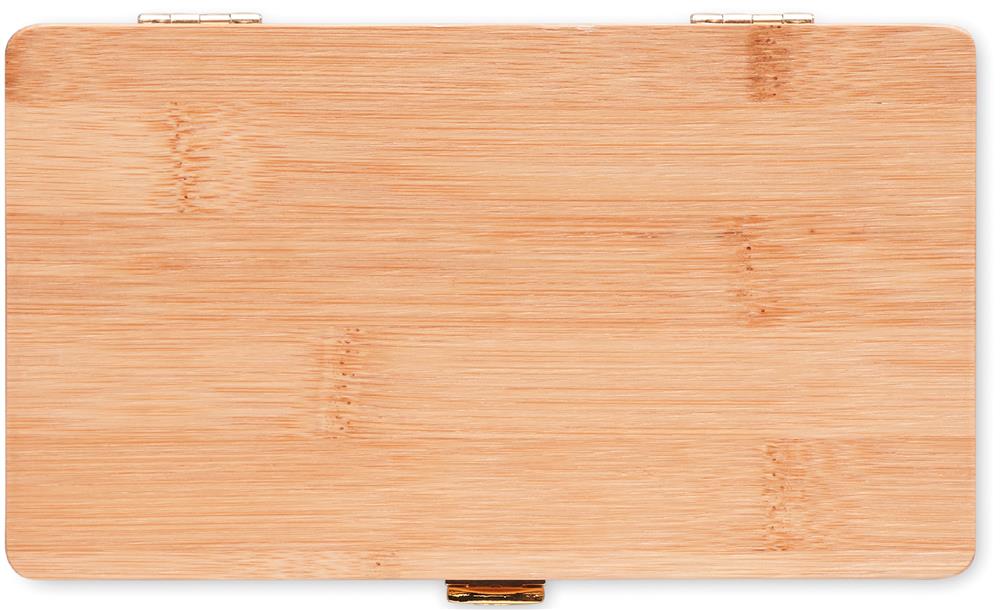 Coffret à outils en bambou FSC personnalisé GALLAWAY, dessous
