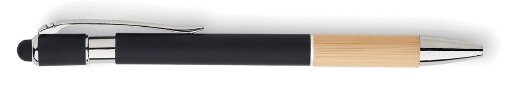 Carnet A5 feutre RPET et stylo bambou personnalisé NOTA, clip gauche