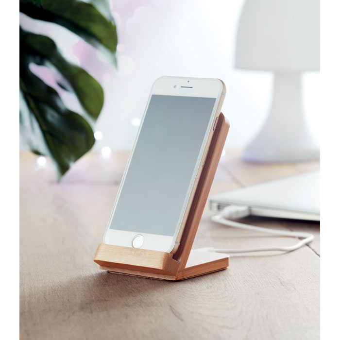 Chargeur sans fil bambou 5 W personnalisé WIRESTAND