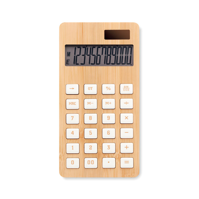 Calculatrice 12 chiffres bambou personnalisée CALCUBIM