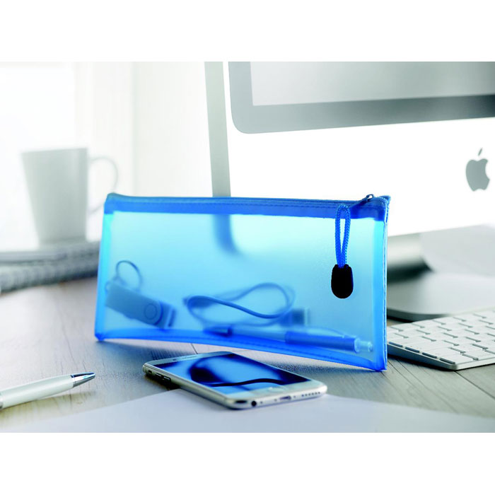 Trousse PVC bleue personnalisée GRAN