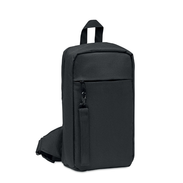 Sac bandoulière RPET 600D rembourré personnalisé CEBAG, Noir