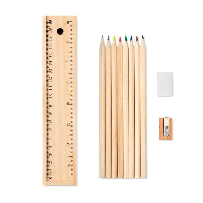 Set de crayons étui bois personnalisé TODO SET, Bois