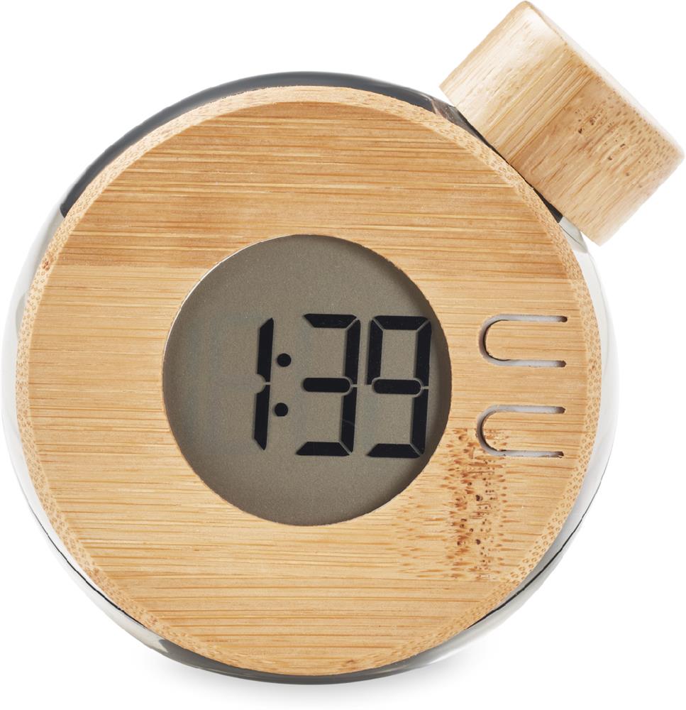 Horloge à eau LCD bambou personnalisée DROPPY LUX, côté 2